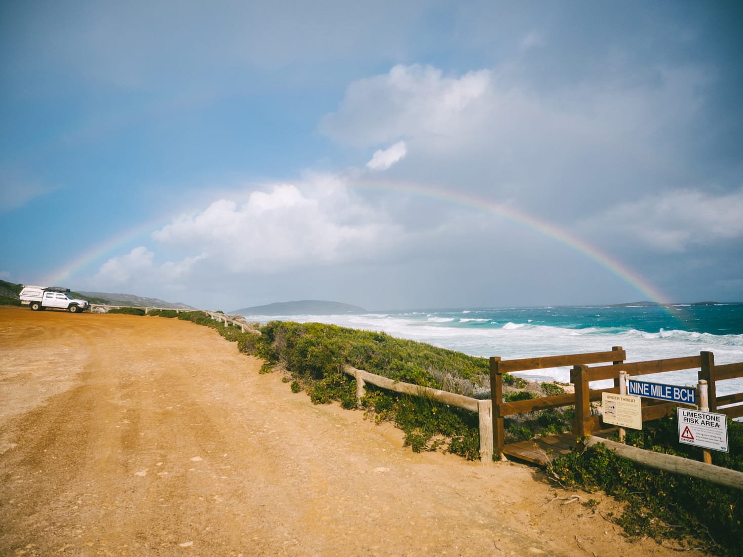 Perth - Esperance - Nine Mile Beach huge rainbow