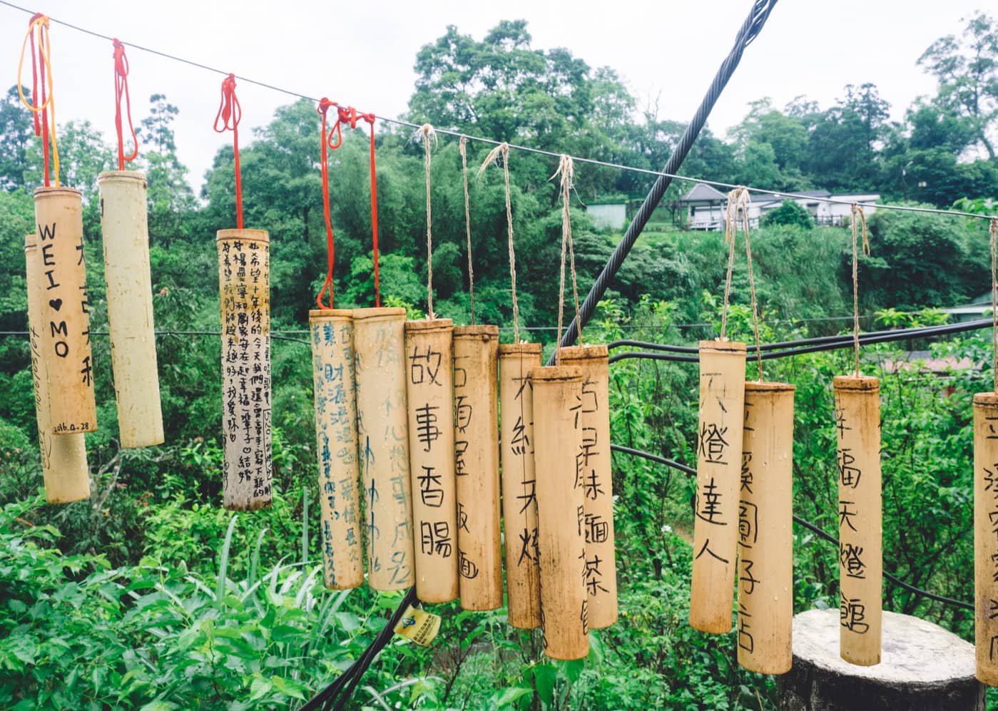 Taiwan - Shifen - Wooden well wishes