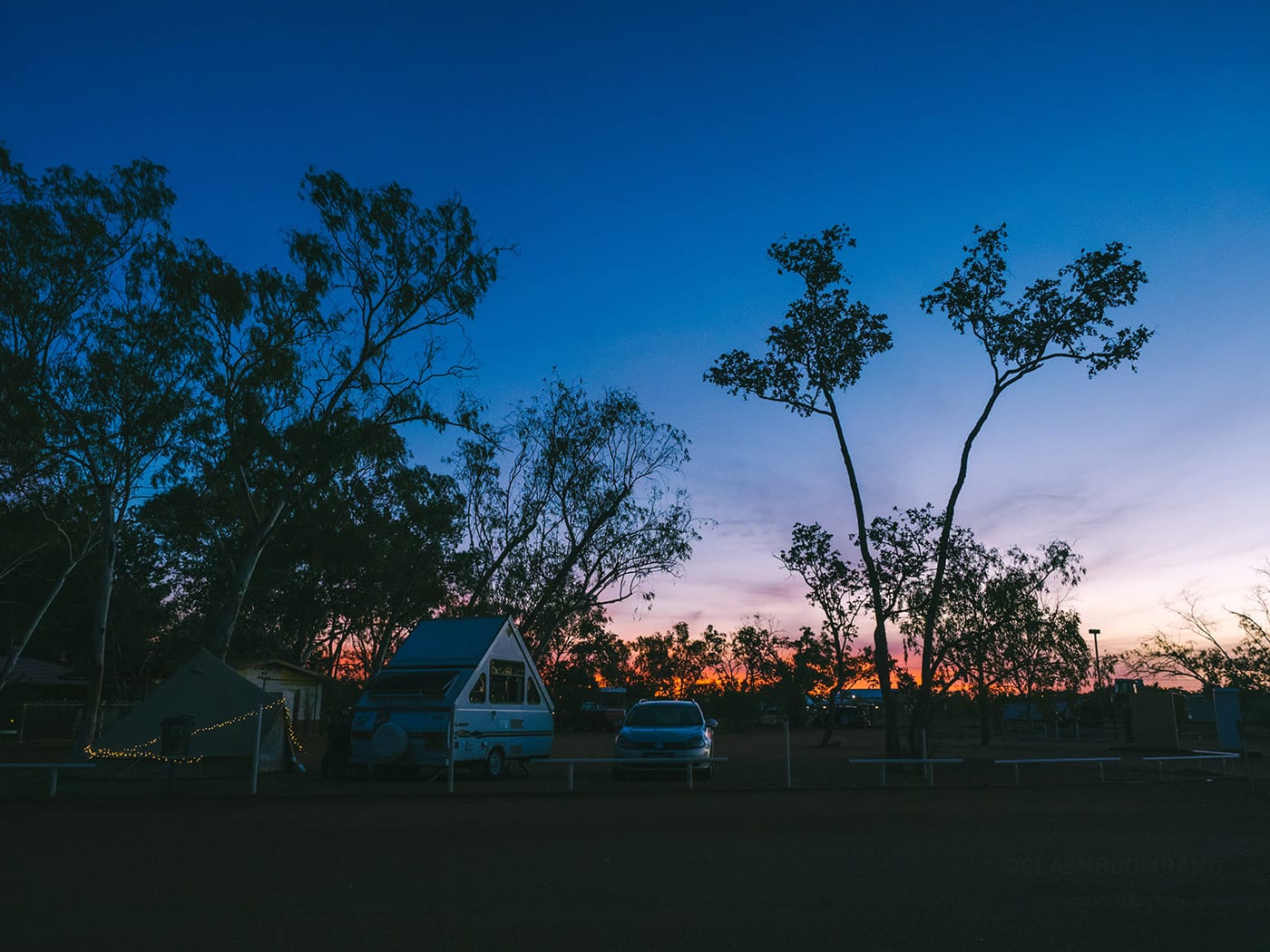 NT Australia - Outback Caravan Park - Sunset