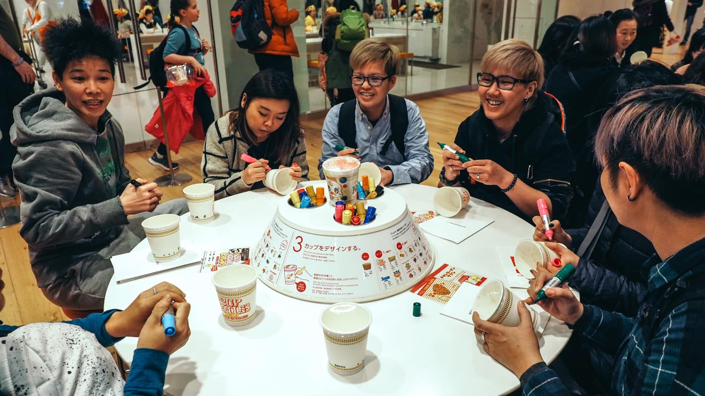 Yokohama - Nissin Cup Noodle Museum - Happy "kids" colouring session
