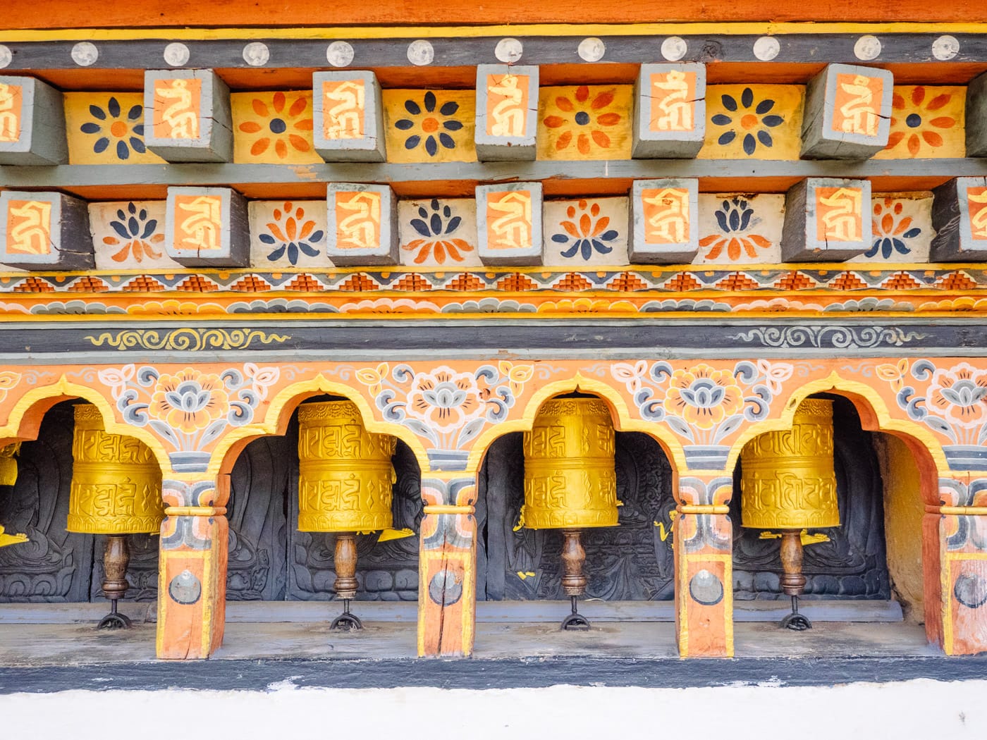 Chhimi Lhakhang Temple prayer wheel